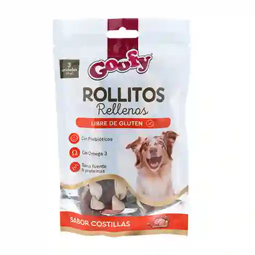 Goofy Rollitos Rellenos para Perro Sabor a Costilla