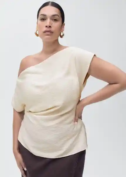 Blusa Manta Blanco Talla XS Mujer Mango