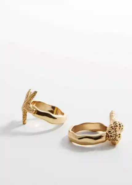 Pack Anillo Fara Oro Talla M Mujer Mango