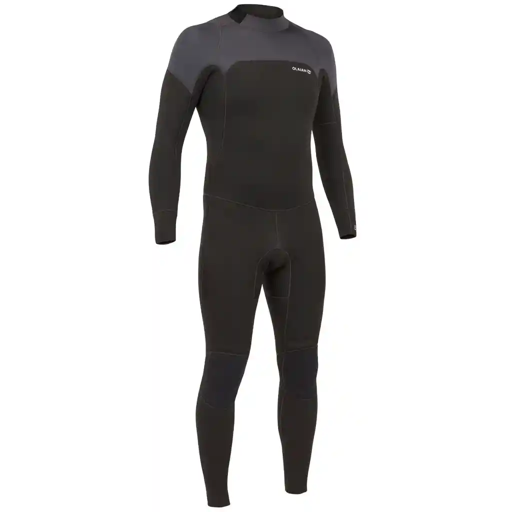 Traje de Neopreno de 4/3 Mm de Surf Para Hombre Olaian Surf 500 Negro