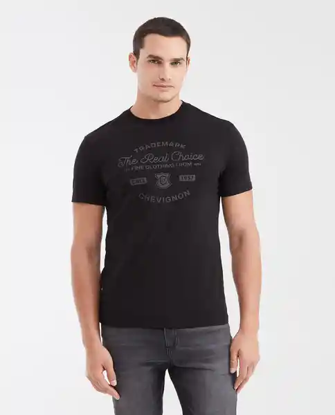 Camiseta Fine Clothing Negro Sombrio Ultraoscuro XXL Chevignon
