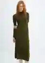 Vestido Flurry Khaki Talla L Mujer Mango