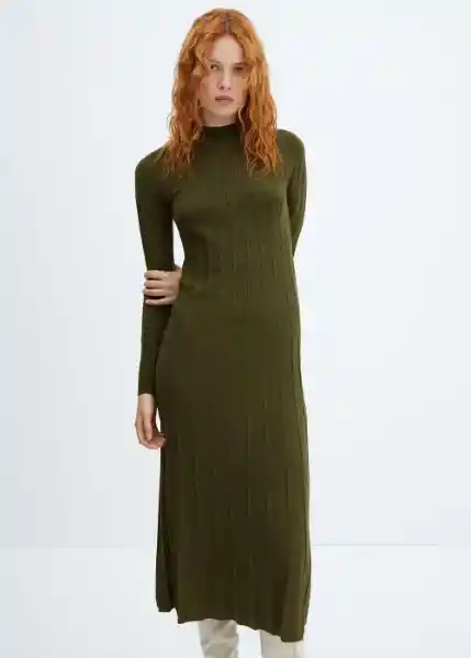 Vestido Flurry Khaki Talla L Mujer Mango