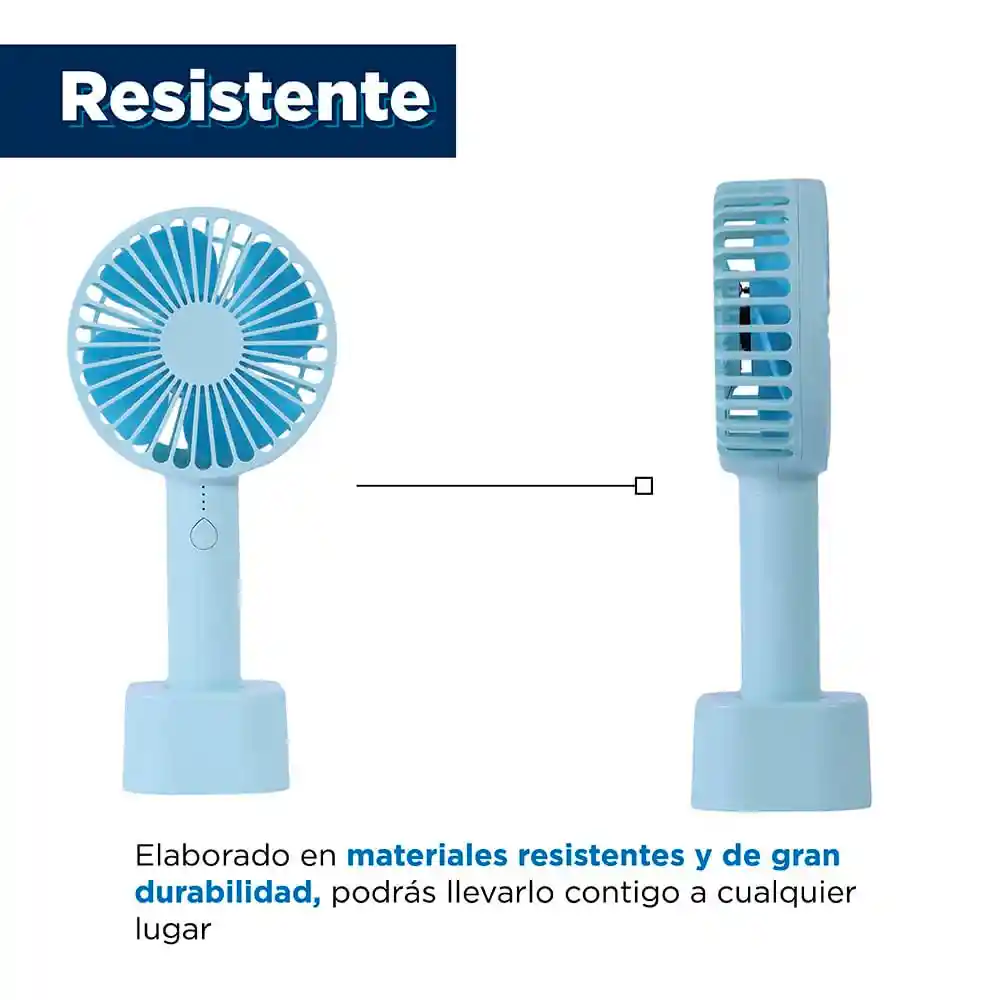 Ventilador Mini de Mano Con Base 1200 Mah Azul Miniso