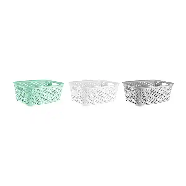 Krea Set Canasta Simil Rattan 14 X 19 Cm 3c