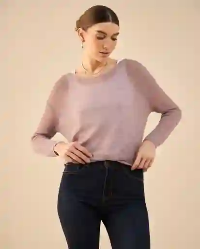 Suéter Tejido Morado Lila Medio Talla S 462G204 Esprit