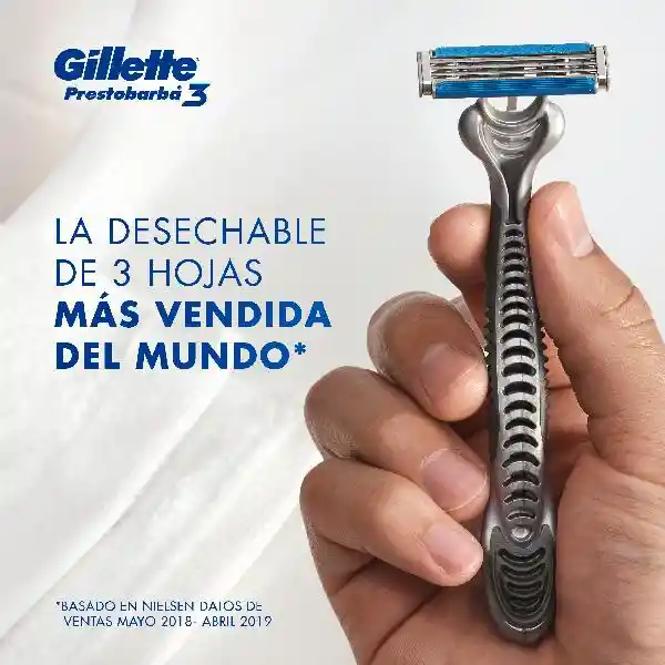 Gillette Prestobarba 3 Máquinas Para Afeitar Desechables X 6