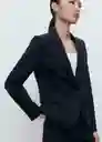 Blazer Americana Paloma Marino Talla 38 Mujer Mango