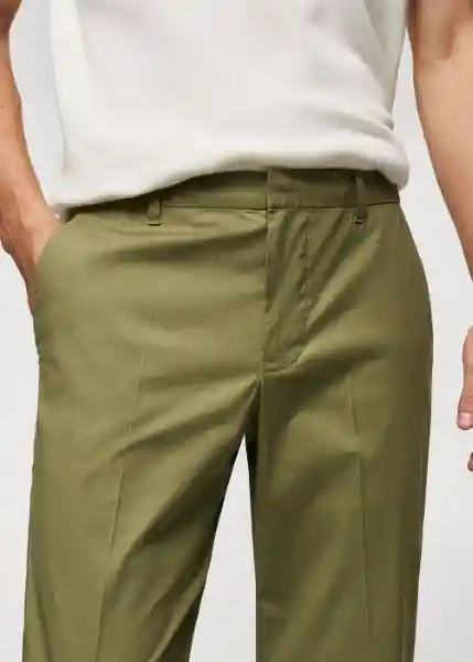 Pantalón Trevi Khaki Talla 40 Hombre Mango