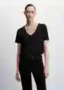 Camiseta Vispi Negro Talla M Mujer Mango