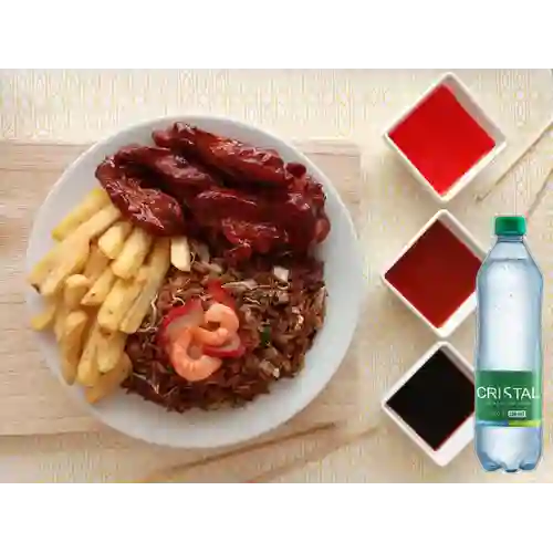 Combo Costillas de Cerdo + Cristal con Gas 600 ml