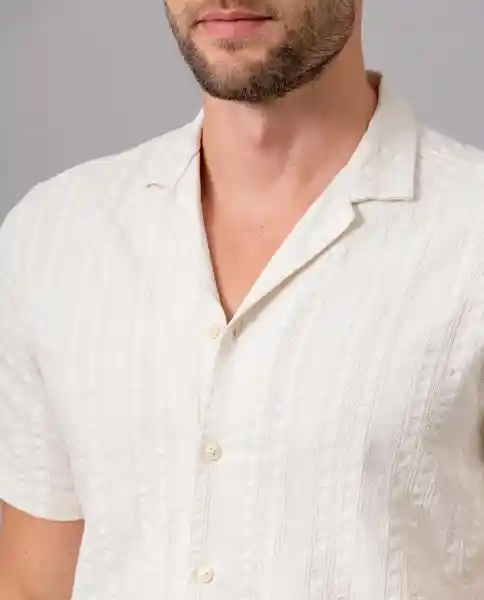 Camisa Hombre Resort Crudo Marfil Claro Talla M 45189 Rifle