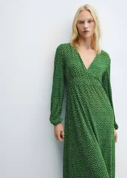 Vestido Mar Verde Talla L Mujer Mango