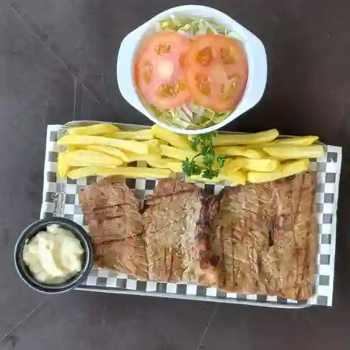 Churrasco con papa francesa