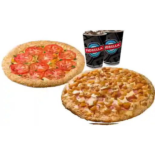 Combo 2 pizzas 20cm napolitana y jamón