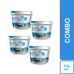 4 x Baby Gu Yogurt Entero Sin Dulce Vainilla Con Probióticos