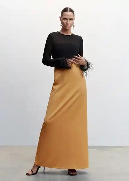 Falda Karibi-A Crudo Talla XL Mujer Mango