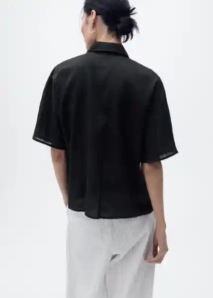 Camisa Pai Negro Talla XS Mujer Mango