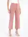 Pantalón De Tiro Alto Rosa Rosetón Medio Talla 4 Mujer Naf Naf