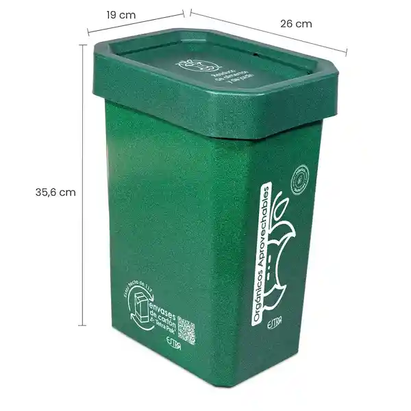 Estra Caneca Ecobins Vaiven Verde 10 L