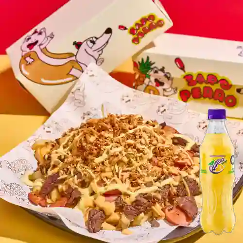 Combo Salchipapa Sapoperro + Quatro Original 400ML