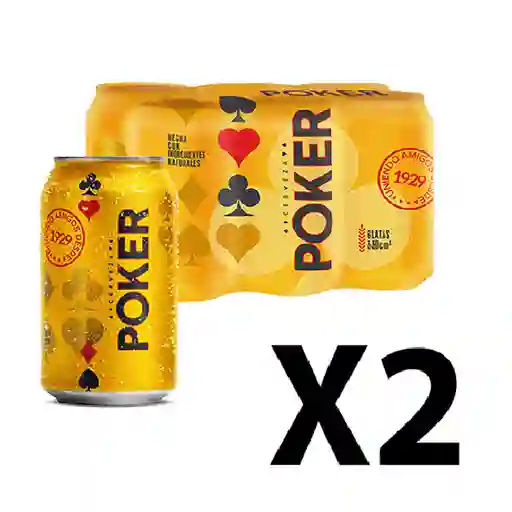 60% Off en la 2Nda Unidad  Cerveza Poker Lata 6 Pack 330 mL