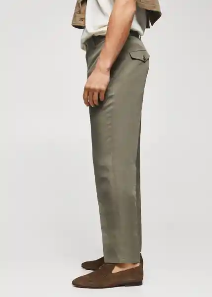 Pantalón Capri Khaki Talla 38 Hombre Mango