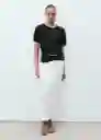 Camiseta Lenu Negro Talla M Mujer Mango