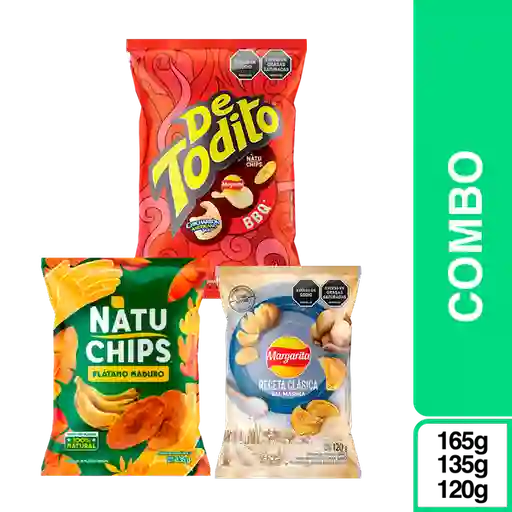 Combo Papas Margarita Natuchips y de Todito Bbq