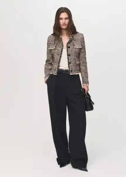 Chaqueta Pinky Negro Talla M Mujer Mango