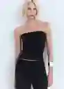 Top Opalo Negro Talla M Mujer Mango