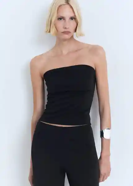 Top Opalo Negro Talla M Mujer Mango