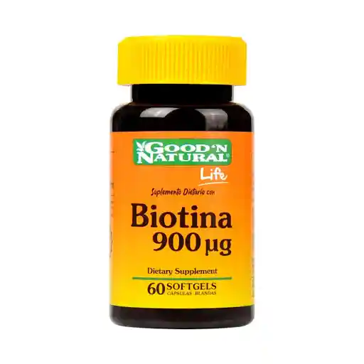 Suplemento Dietario Biotina 900 Mg Good Natural Frasco X 60 Softgels Capsula Blanda