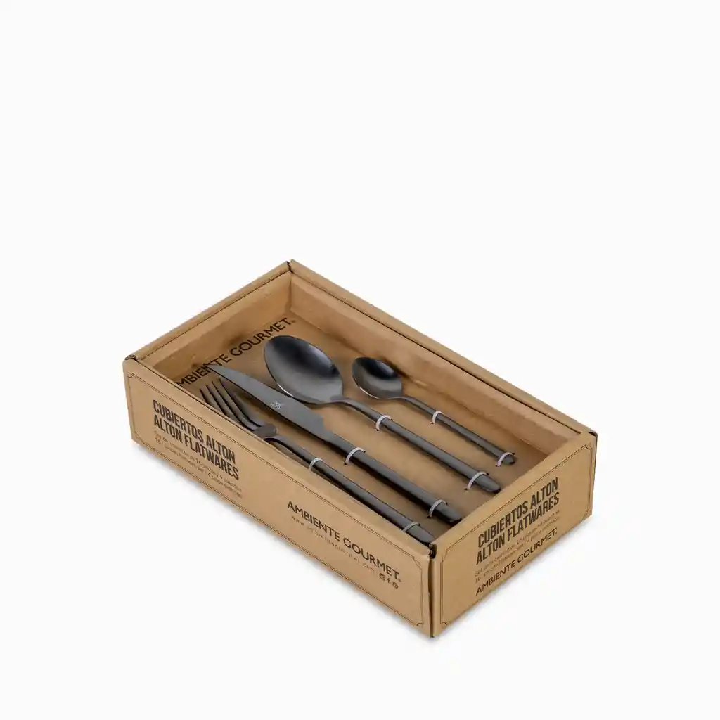 Set de Cubierto Alton Negro Mate Ambiente Gourmet