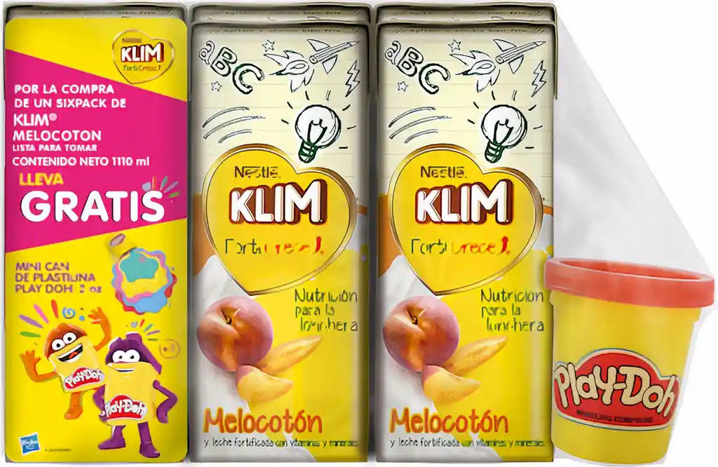 Klim Pack Leche Sabor Melocoton + Plastilina Play Doh