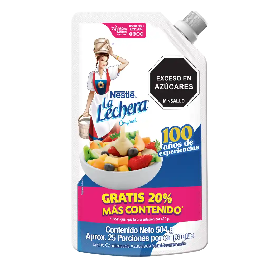 Leche condensada LA LECHERA x 504g gratis 20%
