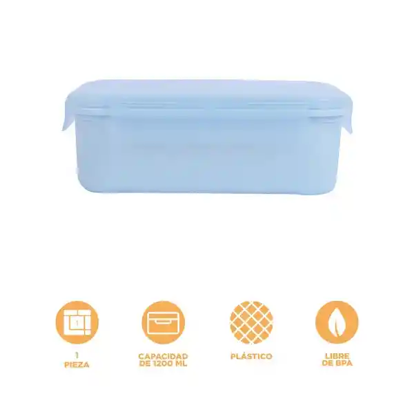 Contenedor Para Lunch Rectangular Azul Miniso