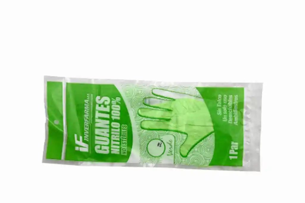 Nitrilo Guantes Color Verde Talla S Empaque Con 2 Und