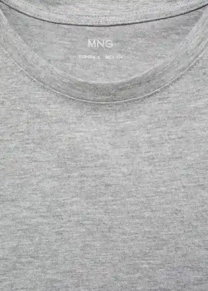 Camiseta Chalaca Gris Medio Vigore Talla L Mujer Mango