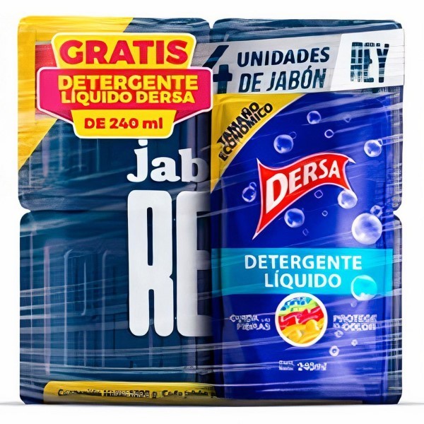 Rey Jabón Barra Detergente Líquido 5 und