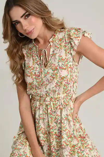 Vestido Primavera Color Beige Claro Talla M Ragged