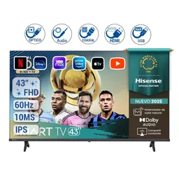 Televisor Hisense 43 Pulgadas Smart Tv 43a4nv Fhd