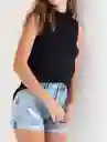 blusa tejido manga sisa negro puro ultra oscuro talla s mujer Naf-Naf