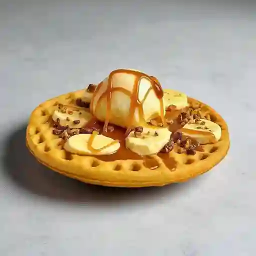 Waffle con Helado
