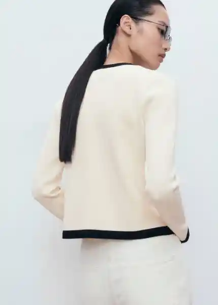 Chaqueta Pia Crudo Talla XS Mujer Mango