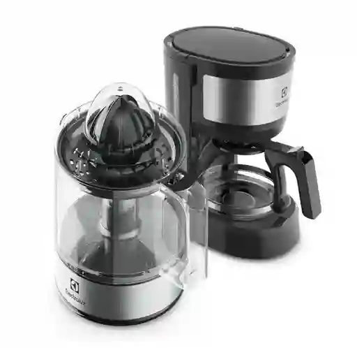 Cafetera 4 Tazas y Exprimidor Elect 4 Tazas Plateado Inox Ecm10+ecp10