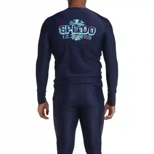 Camiseta Manga Larga Sunshine True Dot Linear Hombre Azul-xxl