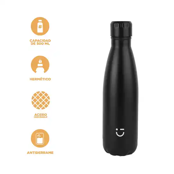 Termo Botella Color Negro Miniso