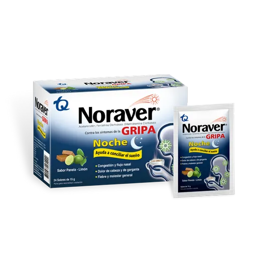 Noraver Gripa Noche ( 500 mg / 25 mg / 10 mg)
