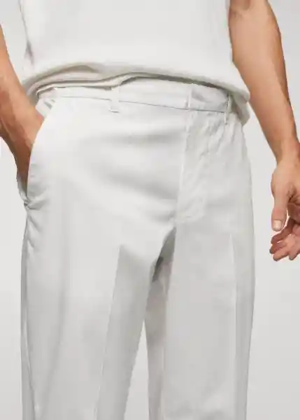 Pantalón Trevi Blanco Talla 44 Hombre Mango